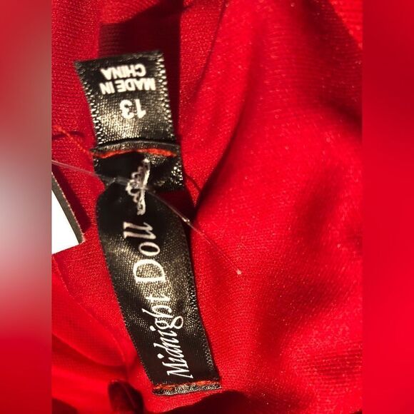 NWT MIDNIGHT DOLL Women. Spaghetti Straps Draped Red Dre’s. Back Zipper Size: 13 - Picture 7 of 7